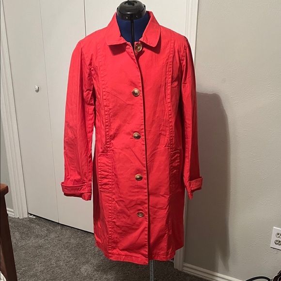 Old Navy Women's Red Button-Up Long Coat Y2K Size XL - Picture 1 of 10